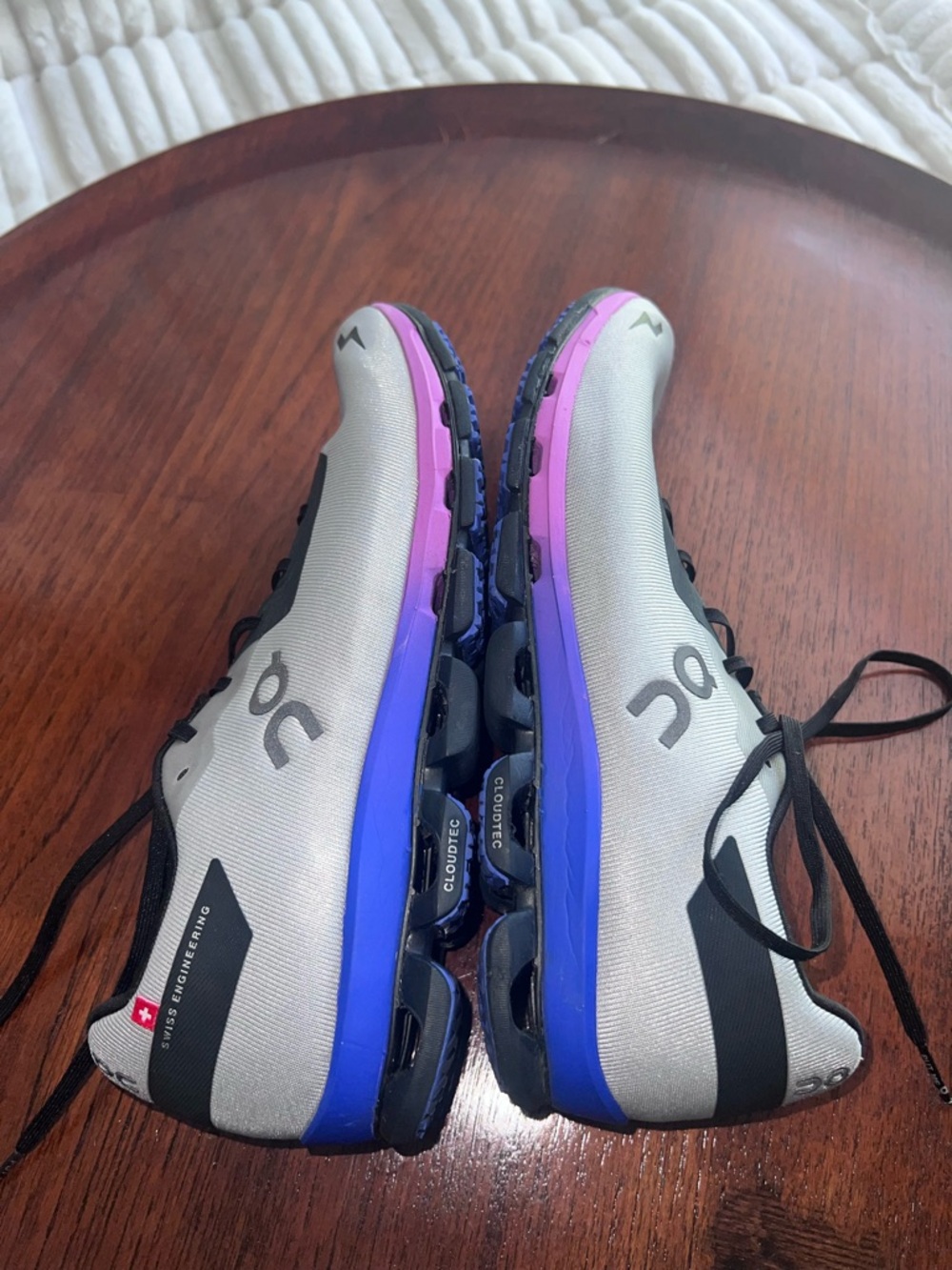 On Running Women's Sneakers in Grey with Black and colorful Details - Picture 7 of 12